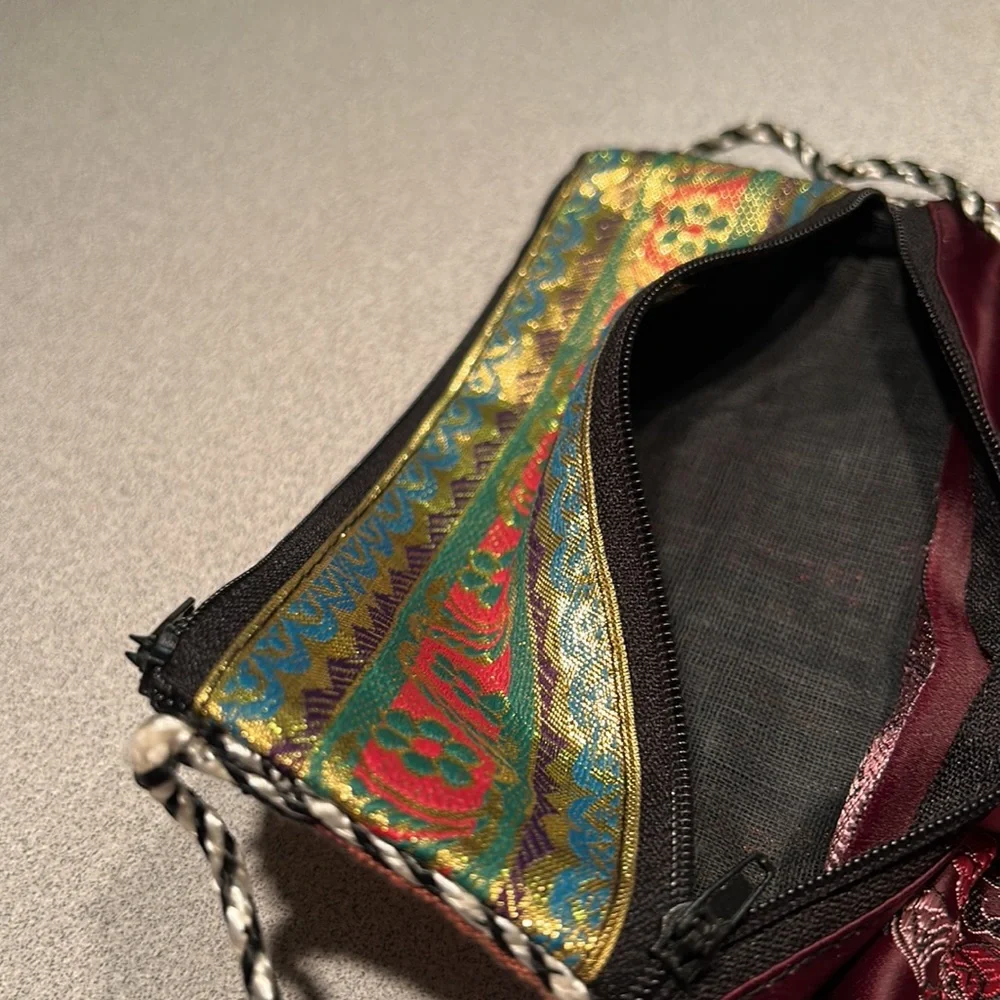 Boho Double Zippered Shoulder Bag - Picture 3 of 5